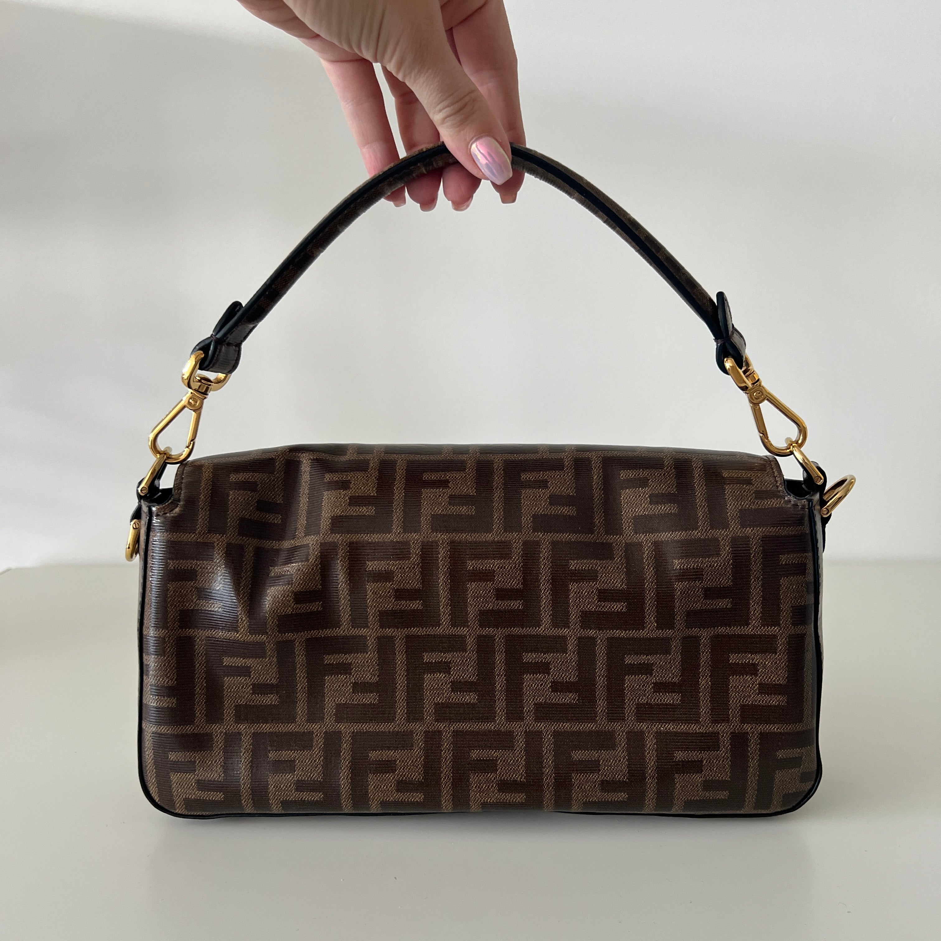 Fendi Zucca  Baguette with Leather Strap Jacket